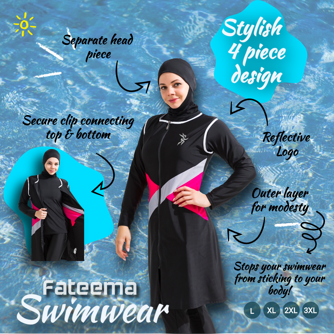 Aqua Flex Layered 4-piece Modest Swimwear Set