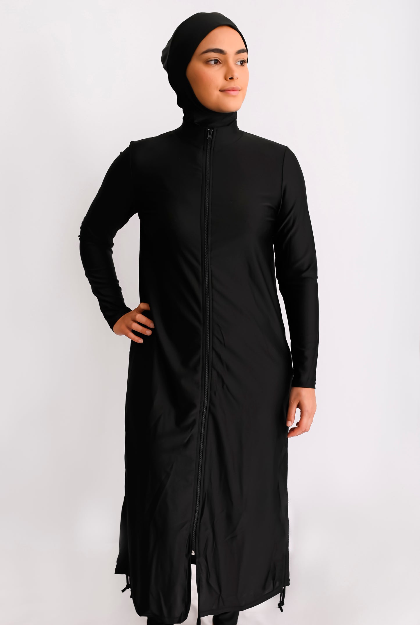 aqua chic modest swimwear in black