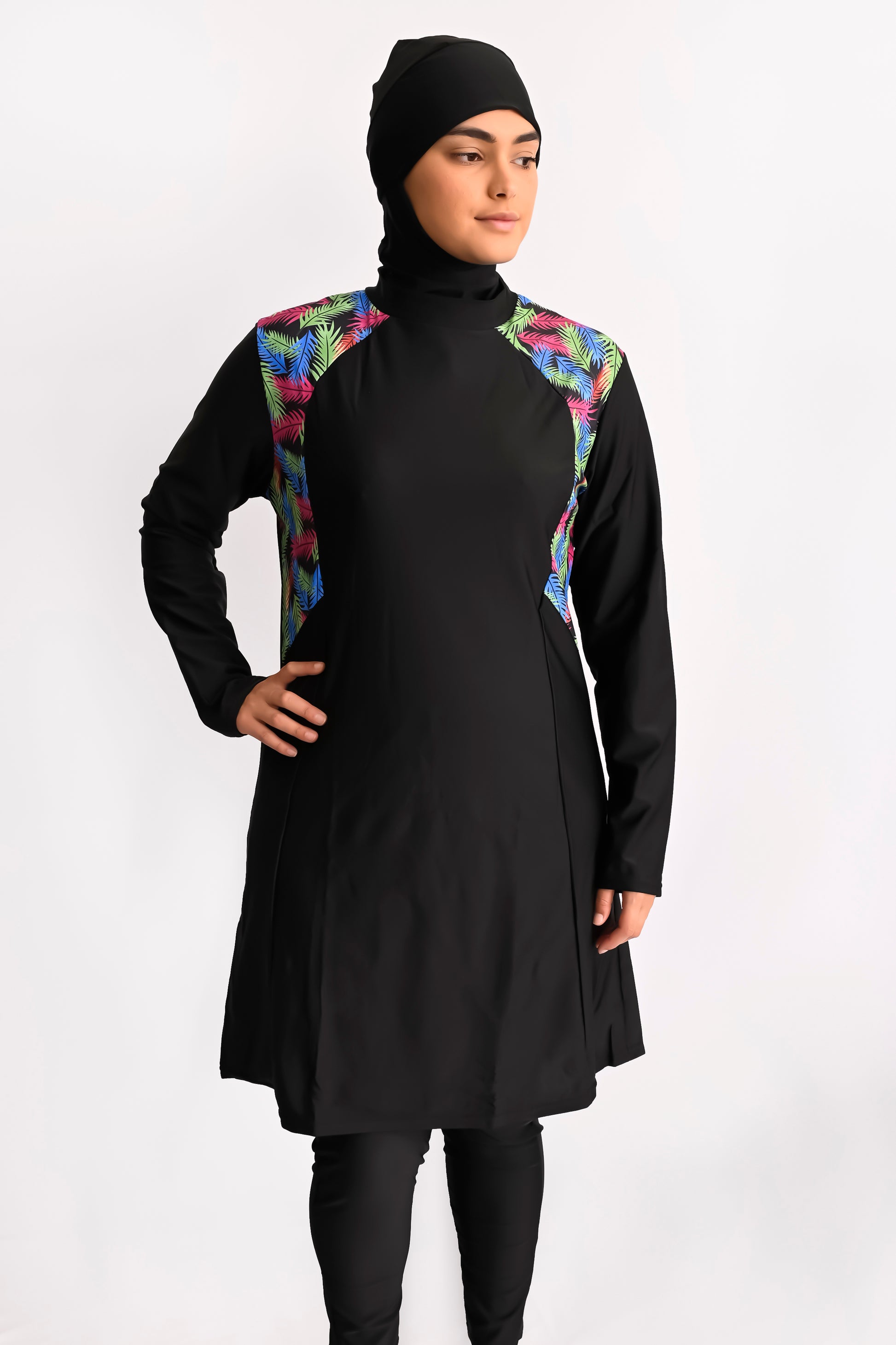 aqua mod modest swimwear in black