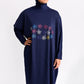 Ultra modest swimdress in blue with floral motif