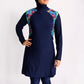 navy blue aqua mod modest swimwear